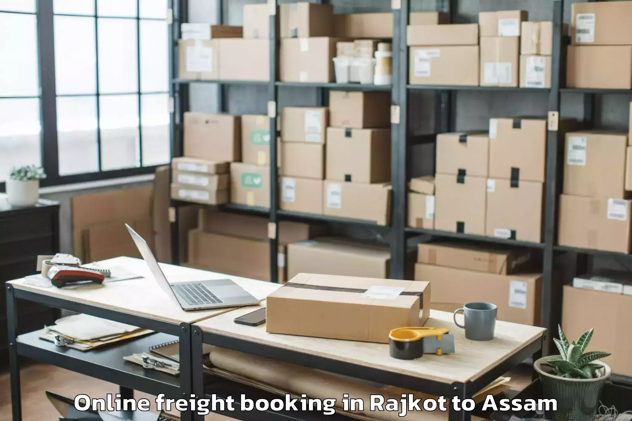 Book Rajkot to Patharighat Online Freight Booking